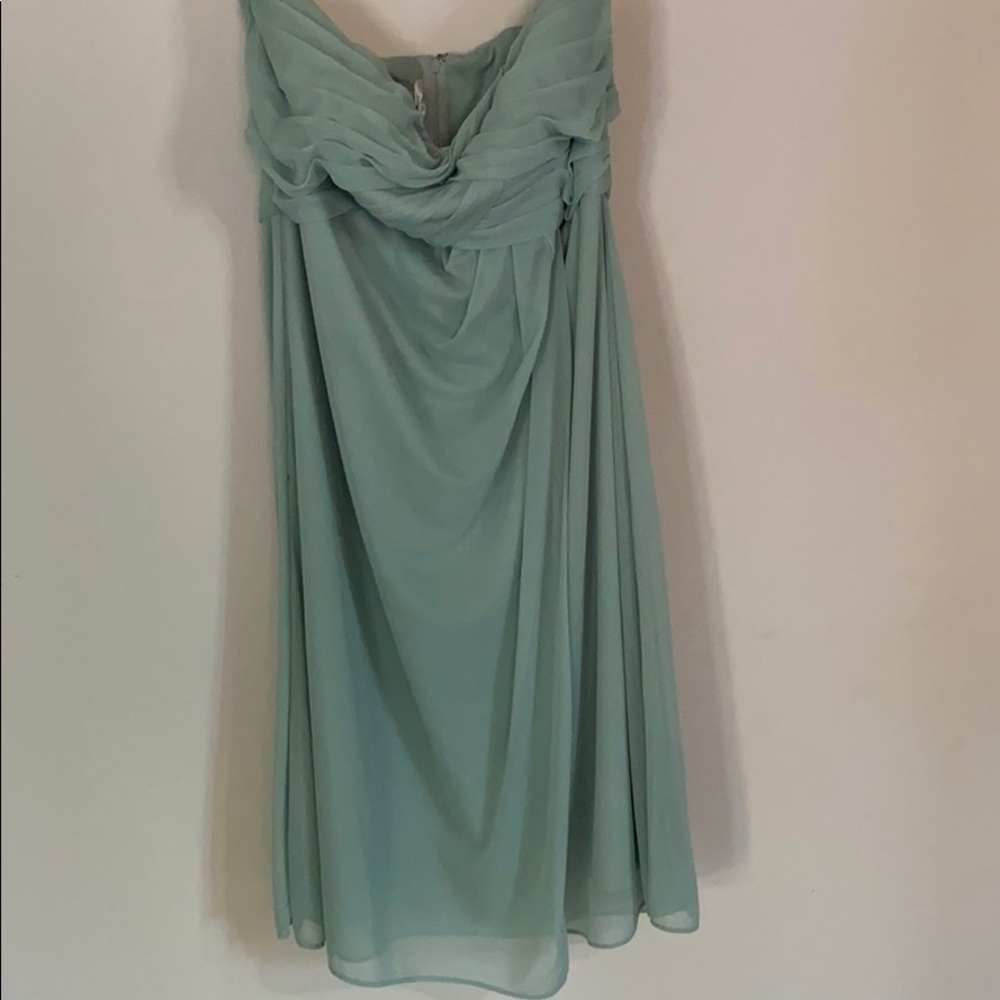 Meadow Green Strapless Bridesmaids Dress